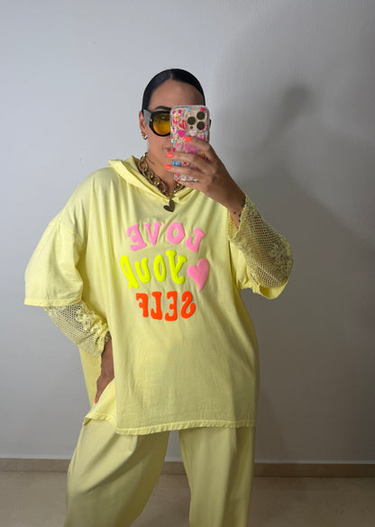 SUDADERA OVER NEON LOVE YELL