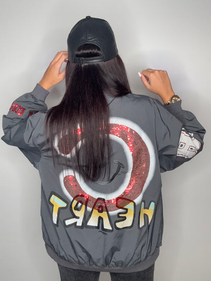BOMBER LUXURY LACE GREY