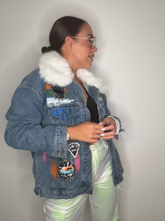 ABRIGO LUXURY DENIM TACHAS
