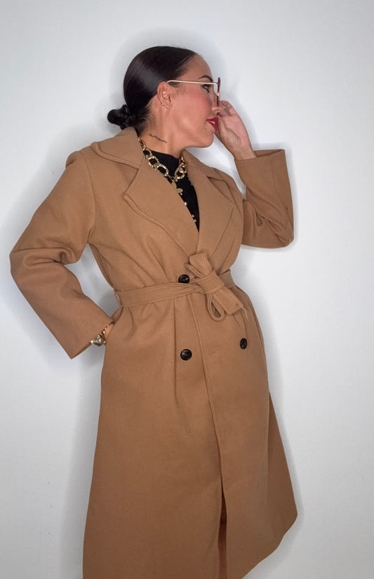 GABARDINA PAÑO CAMEL