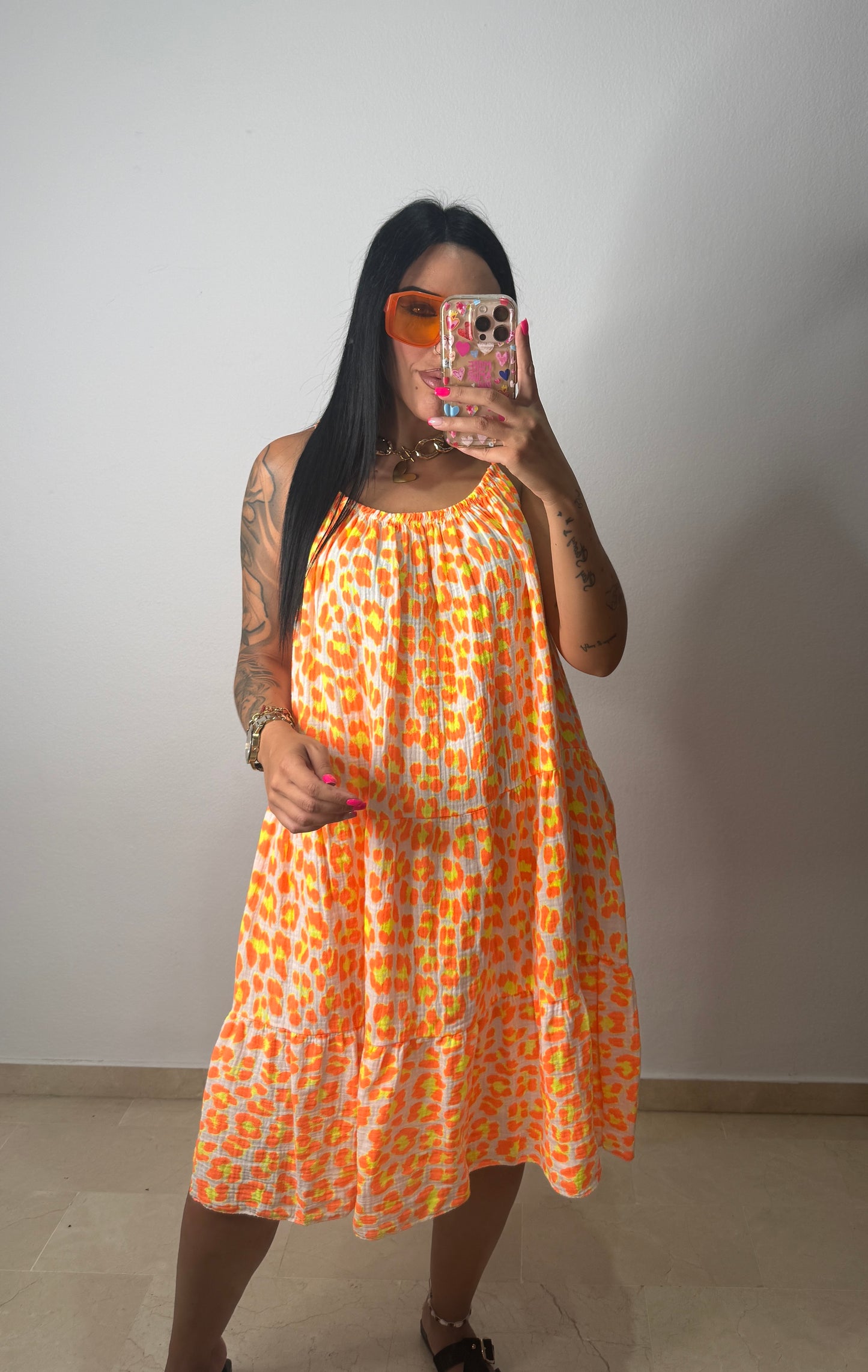 VESTIDO NEON LEO ORANGE
