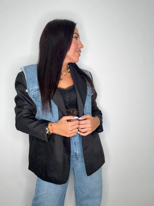 BLAZER LUXURY DENIM COMBI BLACK