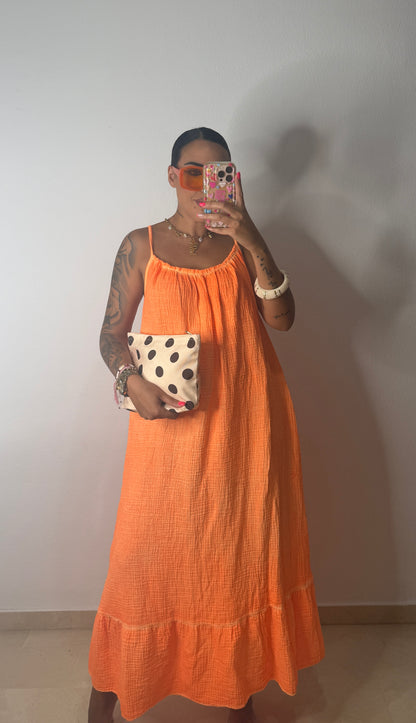 VESTIDO MENORCA FLÚOR ORANGE