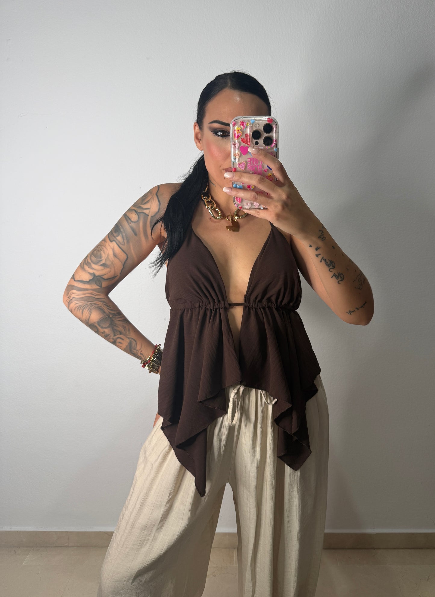 TOP ASIMÉTRICO BROWN