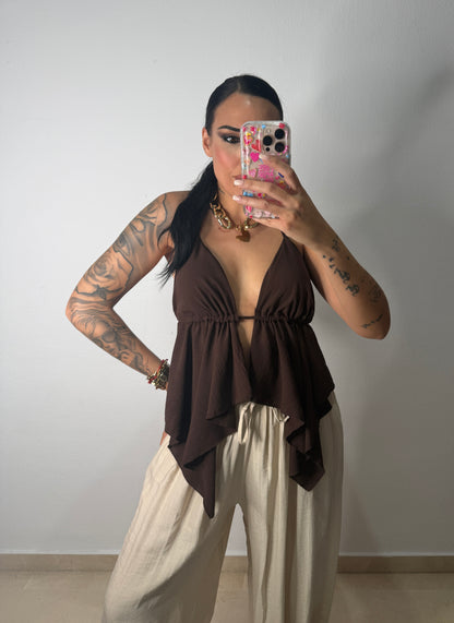 TOP ASIMÉTRICO BROWN