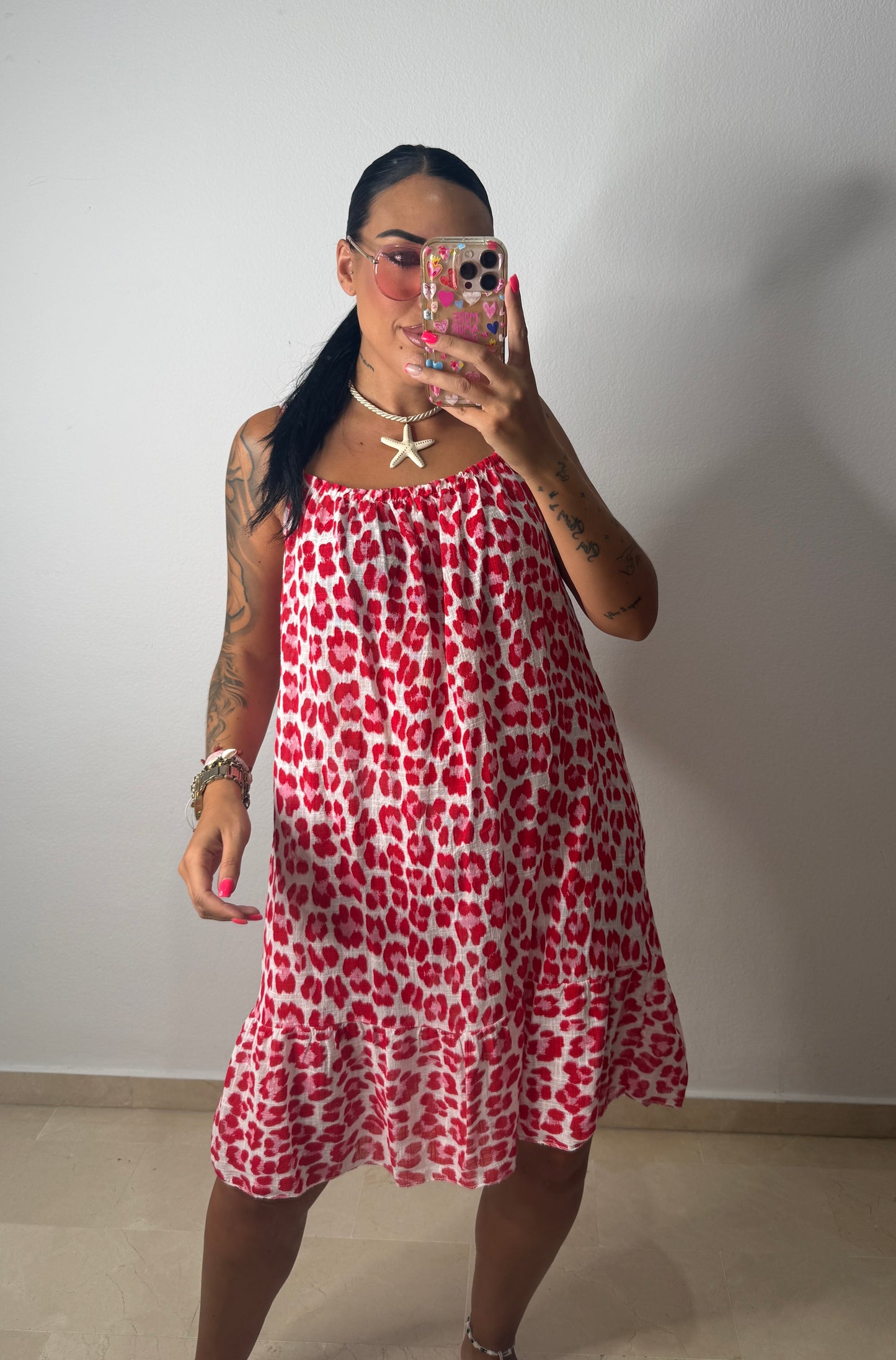 VESTIDO FLÚOR LEO RED