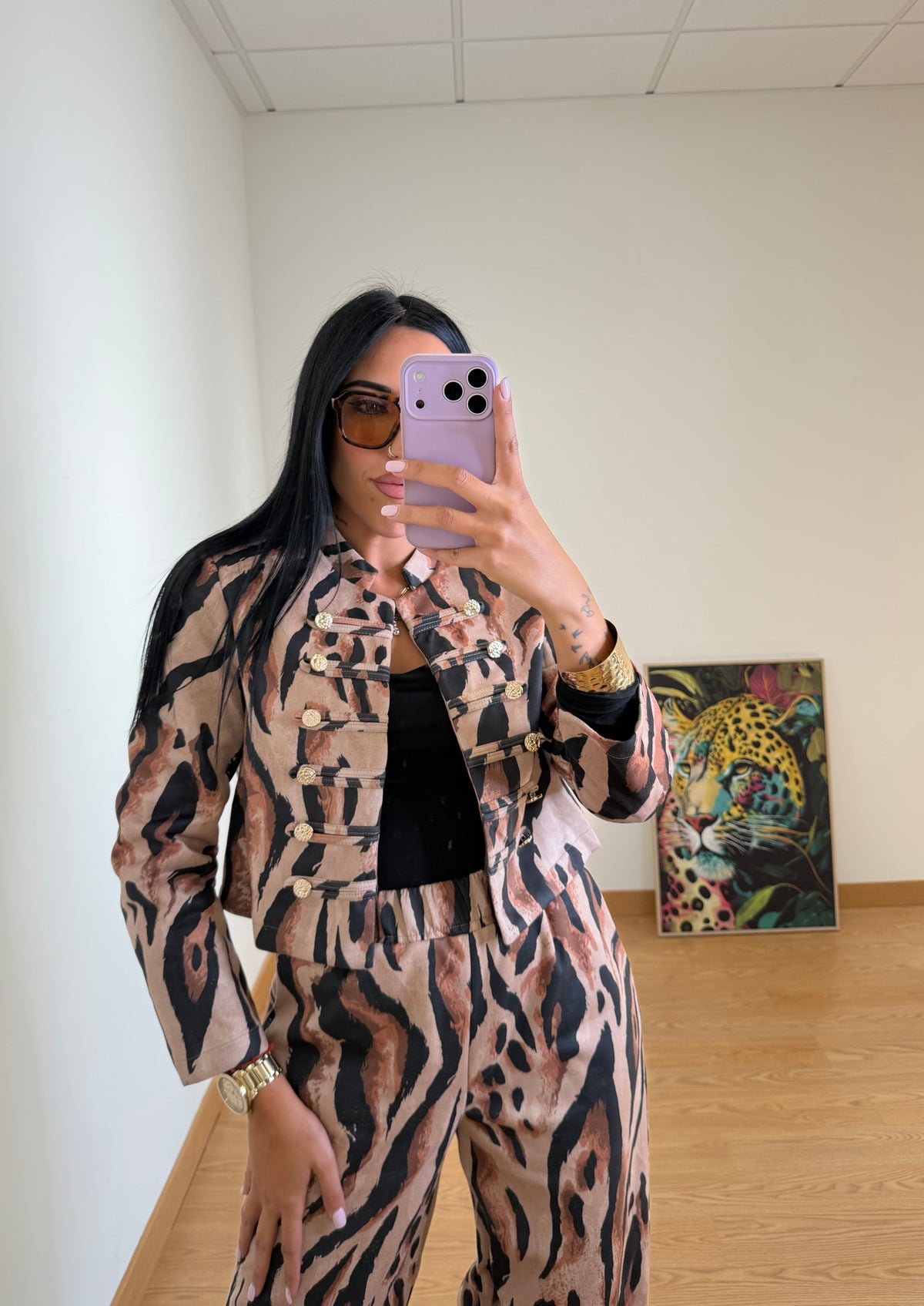 CHAQUETA CROPPED NAPOLEÓN PRINT