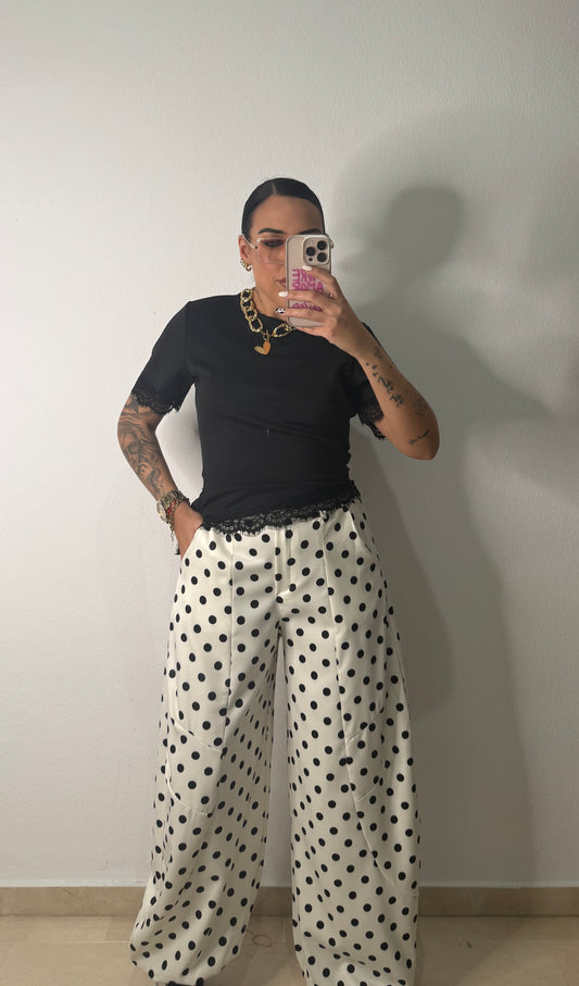 PANTALÓN GLOBO PARACHUTE DOT WHITE