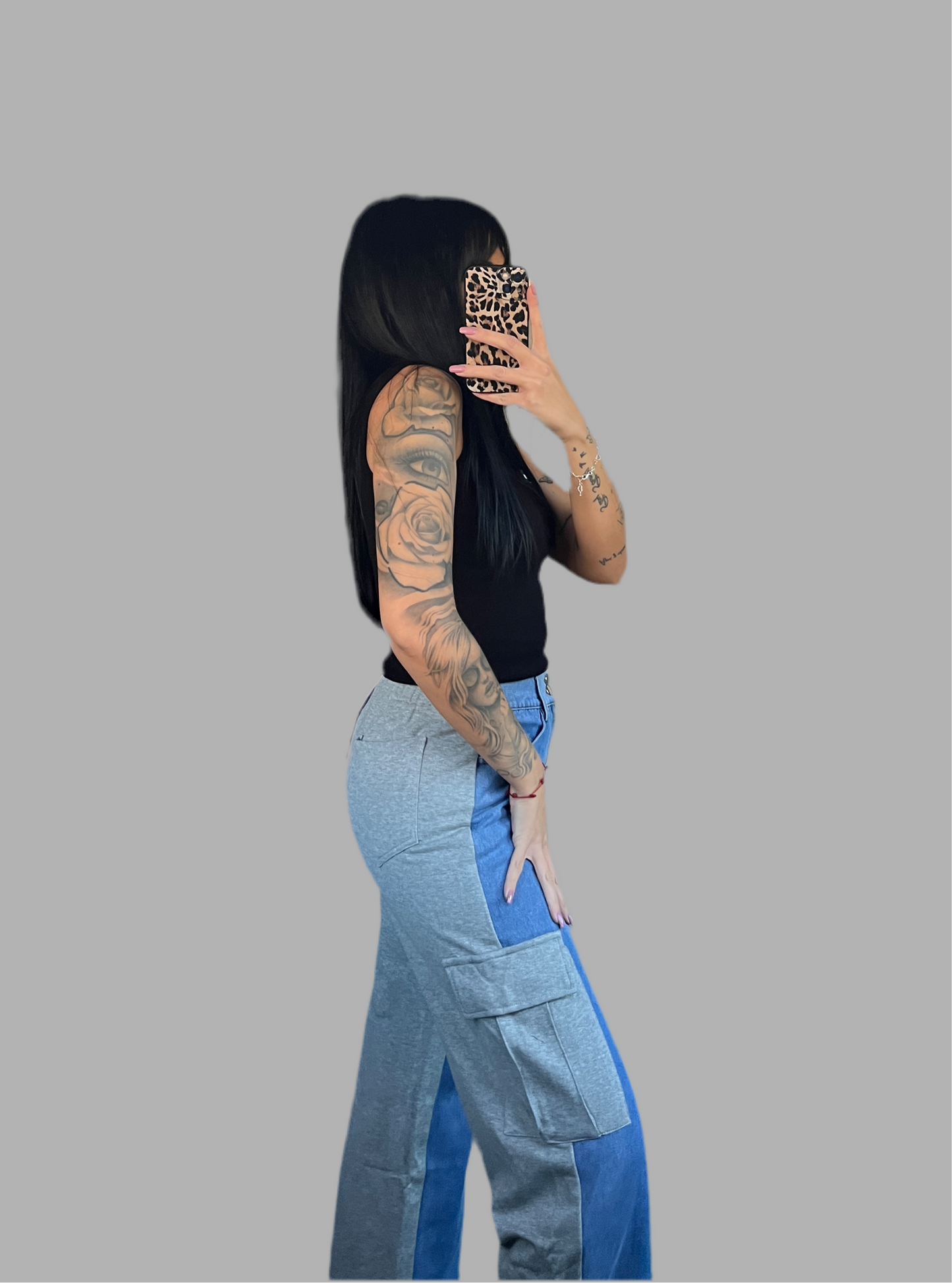 PANTALÓN BAGGY COMBINADO