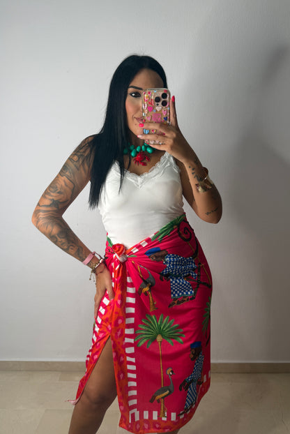 FALDA PAREO MIDI JUNGLE