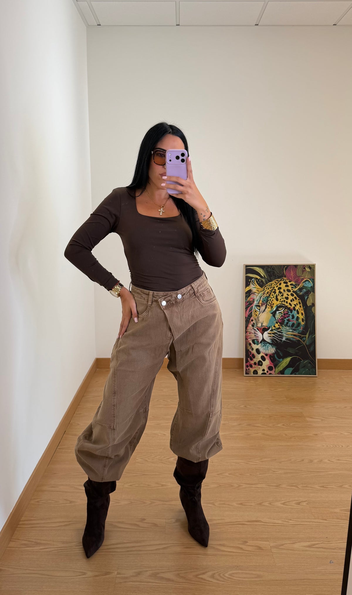 JEANS LUXURY CROSS BOTTON