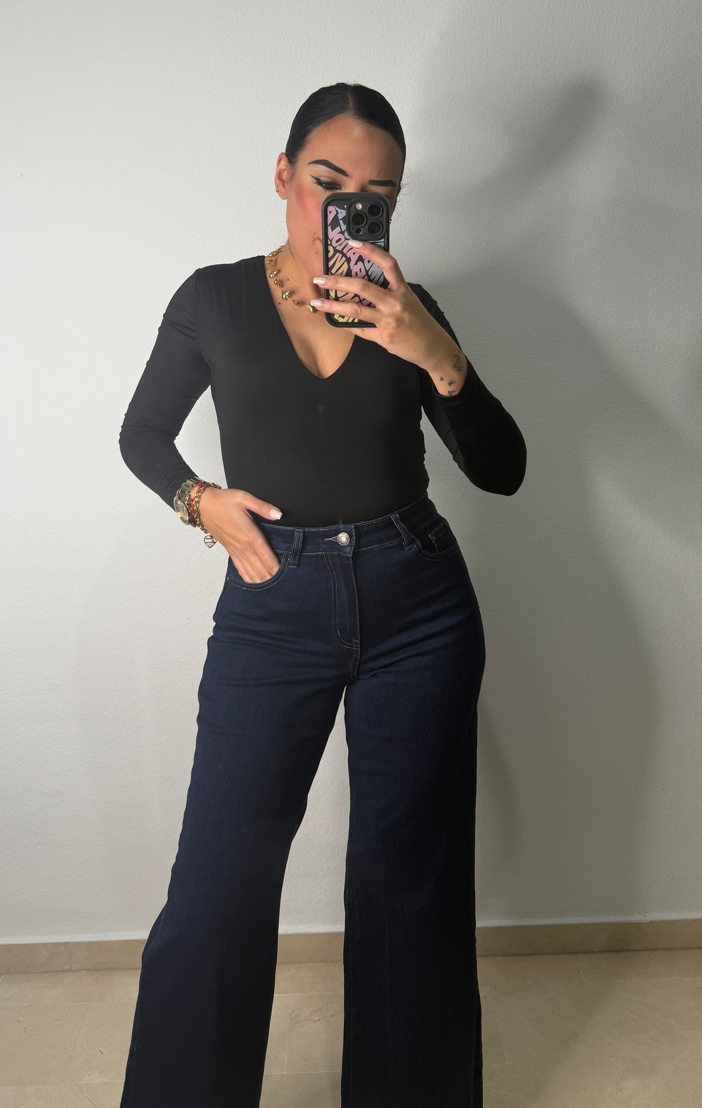 PANTALÓN DENIM WIDE LEG BLUE