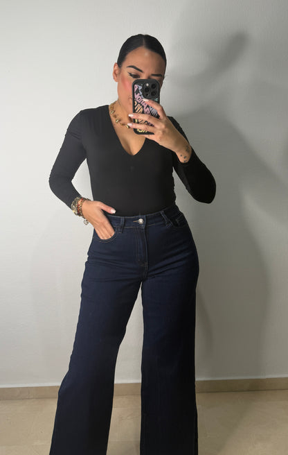 PANTALÓN DENIM WIDE LEG BLUE