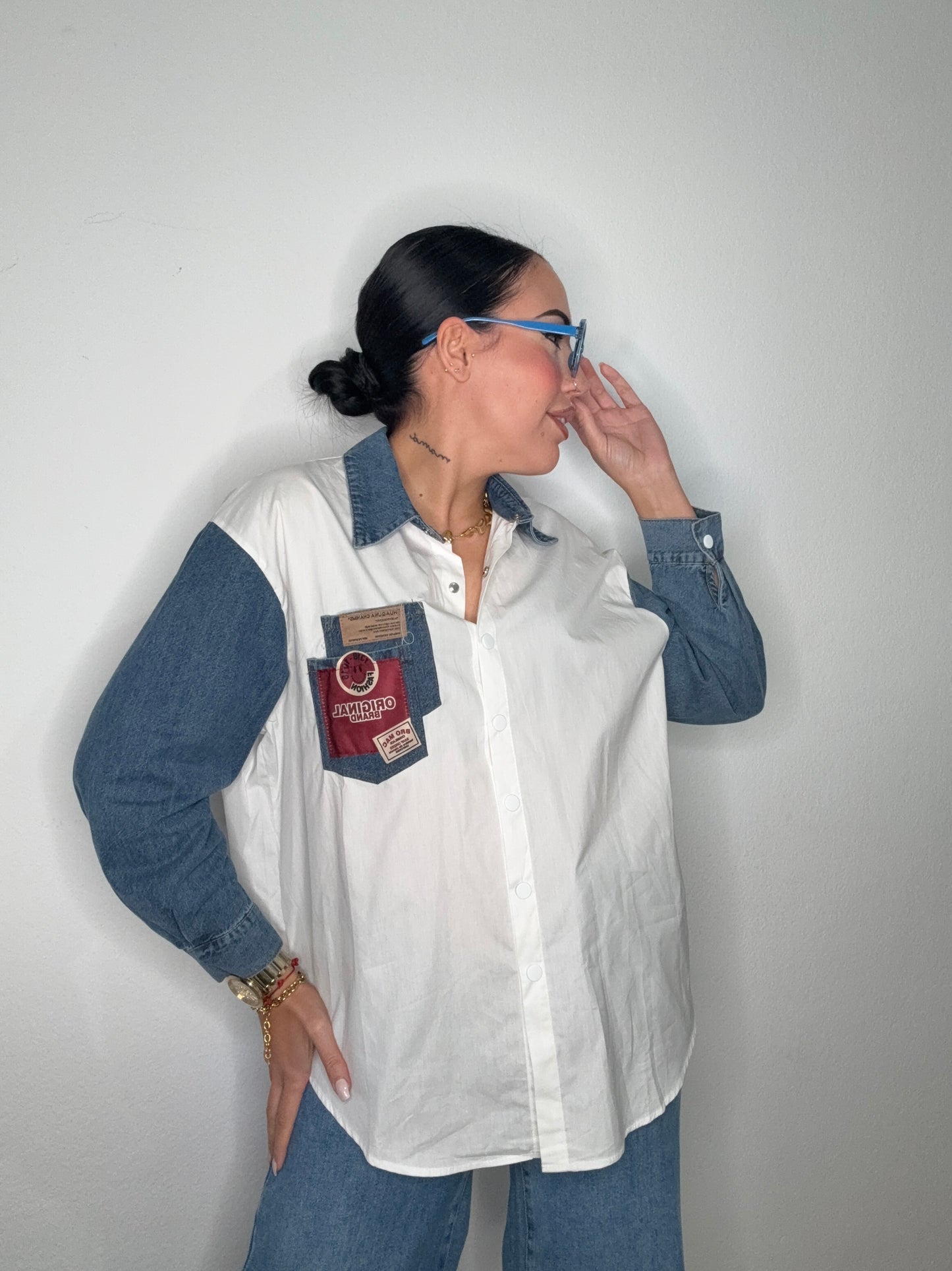 CAMISA COMBINADA DENIM