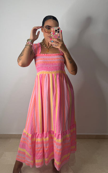 VESTIDO ILLETES FLÚOR