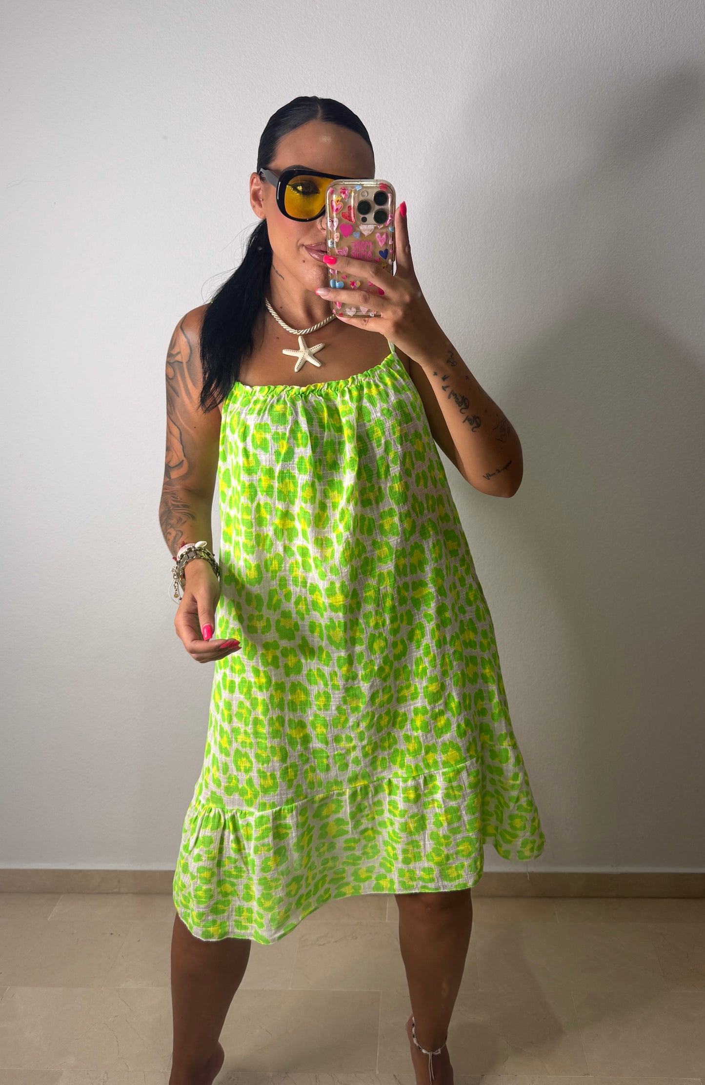 VESTIDO FLÚOR LEO GREEN