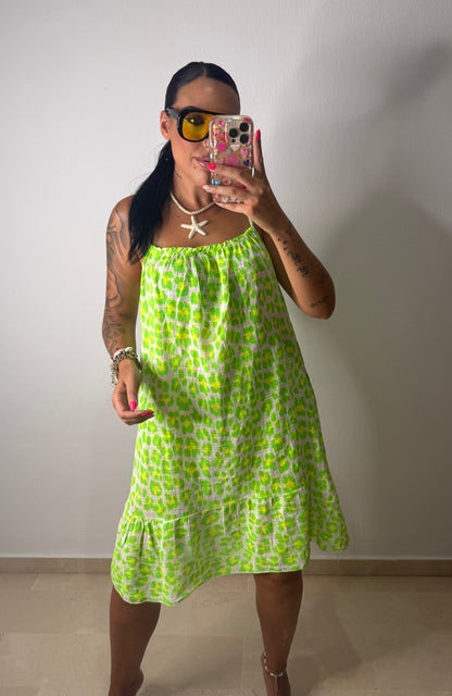 VESTIDO FLÚOR LEO GREEN