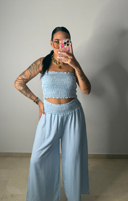 CONJUNTO VICHY CELESTE