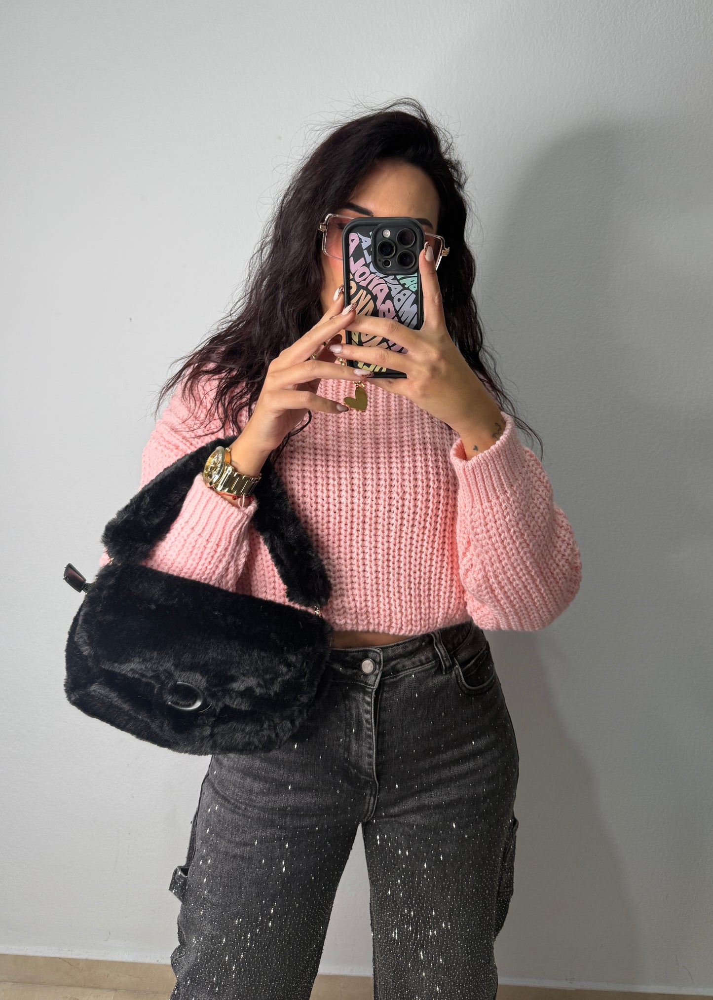 BOLSO PELUCHE BLACK