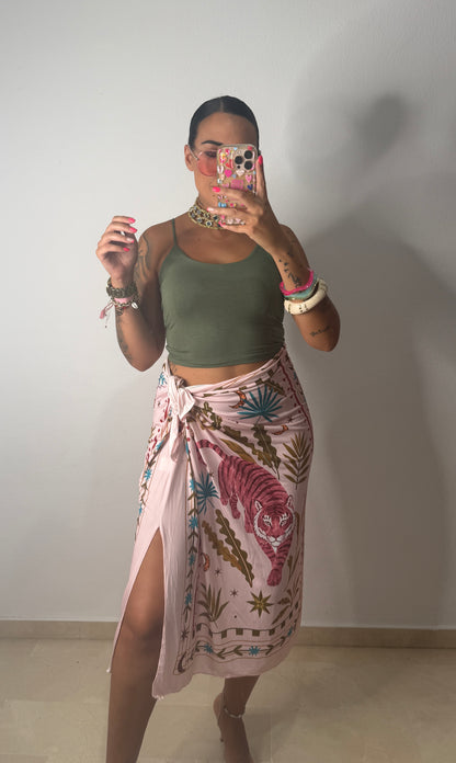 FALDA PAREO MIDI LEO