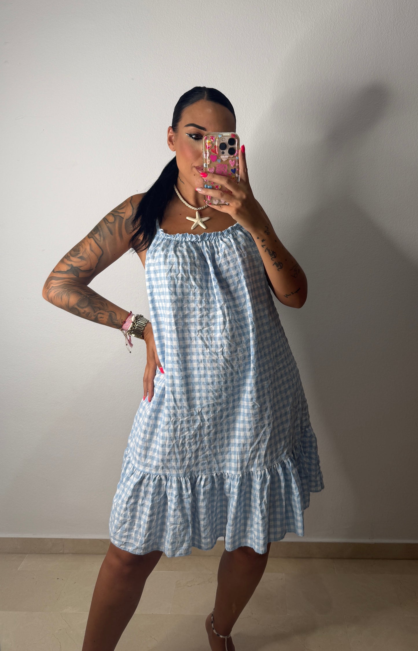 VESTIDO VICHY BABY BLUE