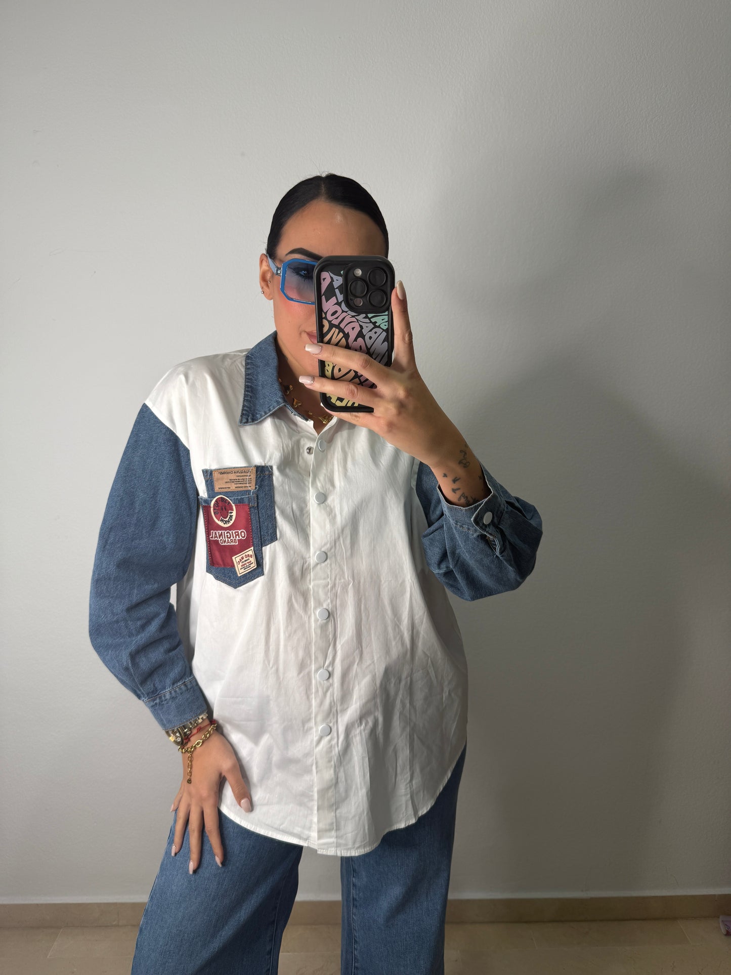 CAMISA COMBINADA DENIM