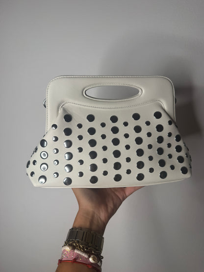 BOLSO TACHAS WHITE